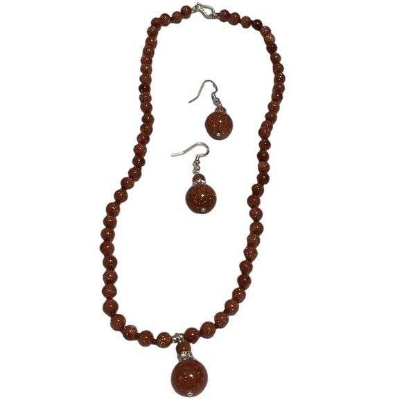 Natural Sunstone Necklace Earring Set NWT Black Friday sale! - Picture 2 of 11